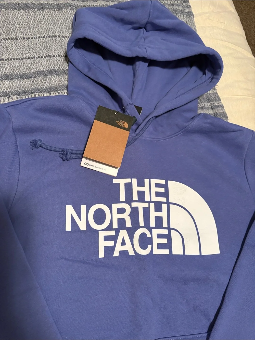 The North Face Men's Periwinkle Pullover Hoodie with White Logo